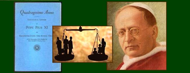 PopePius XI encyclical on social justice collage