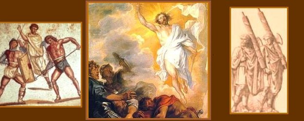 Christ as divine gladiator collage