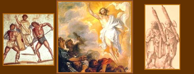 Christ as divine gladiator collage