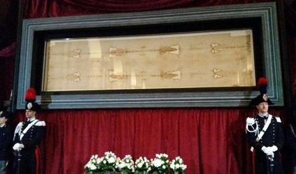 Shroud of Turin on display