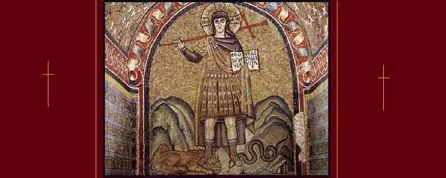 Mosaic in Archiepiscopal Chapel (Ravenna) representing Christ as a warrior