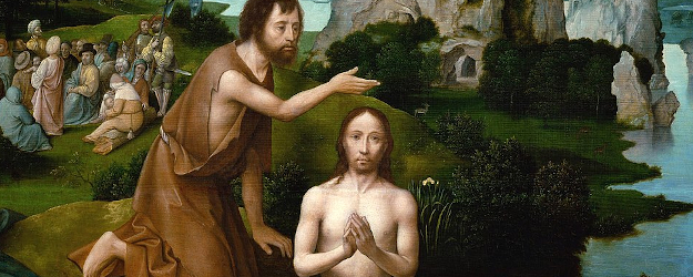 Painting of Jesus's baptism by John